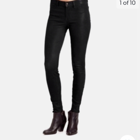 J Brand Women's Coated Super Skinny Low-Rise Black Legging Jeans, 901T289, - Picture 3 of 8